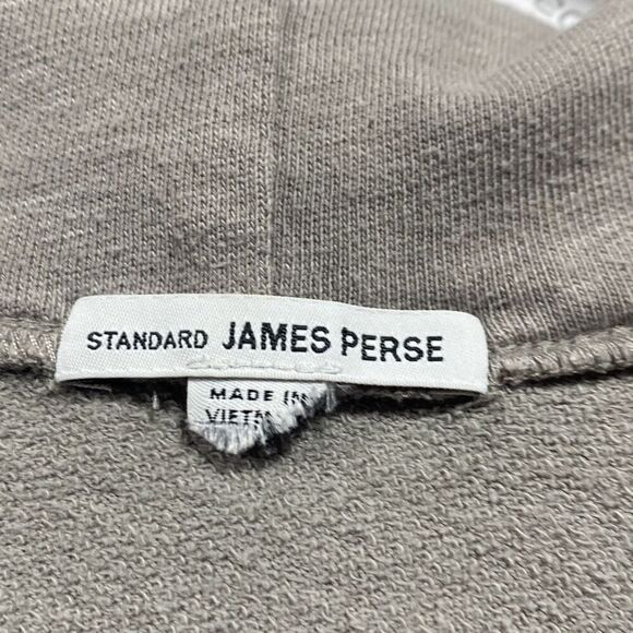 James Perse Women's French Terry‎ Long Sleeve Drawstring Hoodie Taupe Large - Picture 12 of 14